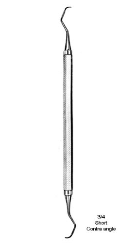 Curettes. 3/4, Contra Angle, Short