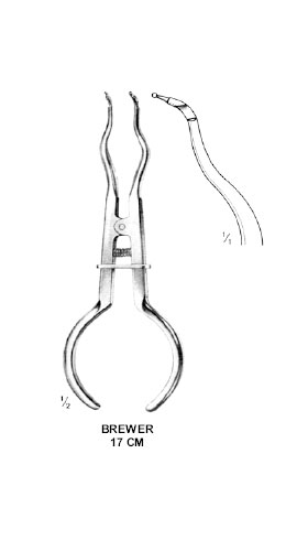 Rubber Dam Clamp Forceps. Brewer 17 cm