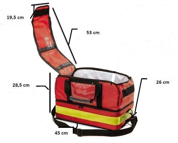Trousse de secours rouge avec compartiments magiques
